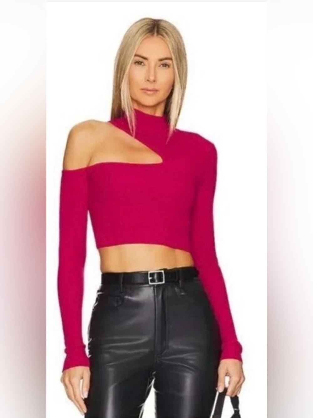 NBD Kyra cropped sweater S raspberry NWOT